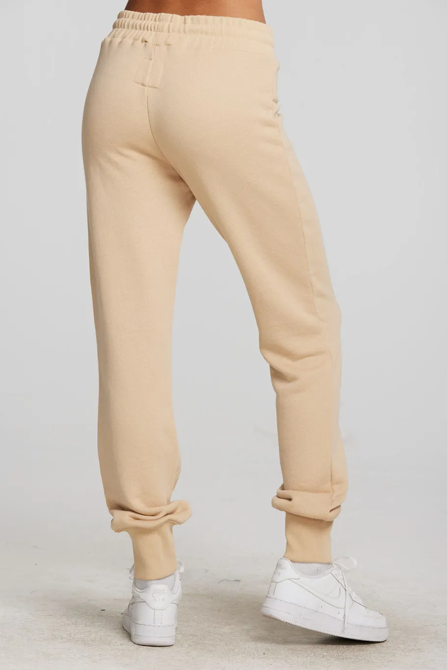 Cheap Chaser Brand Zuma Cotton Terry Joggers With Rib And Shoestring Tie