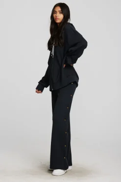 Discount Chaser Brand Zuma Cotton Terry Wide Leg Joggers With Button Side Seam