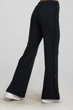 Discount Chaser Brand Zuma Cotton Terry Wide Leg Joggers With Button Side Seam
