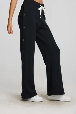 Discount Chaser Brand Zuma Cotton Terry Wide Leg Joggers With Button Side Seam