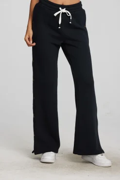 Discount Chaser Brand Zuma Cotton Terry Wide Leg Joggers With Button Side Seam