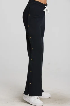 Discount Chaser Brand Zuma Cotton Terry Wide Leg Joggers With Button Side Seam