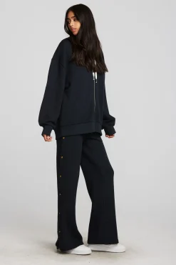 Discount Chaser Brand Zuma Cotton Terry Wide Leg Joggers With Button Side Seam